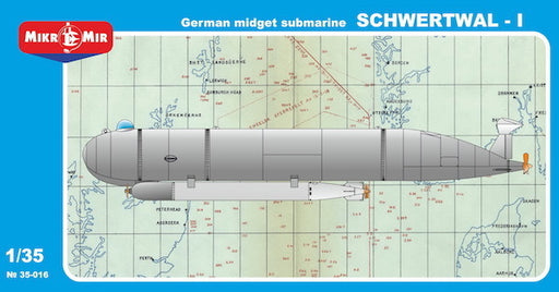 Mikromir 35-016 1/35 German midget submarine SCHWERTWAL-I - Hobby City NZ (8967469924589)