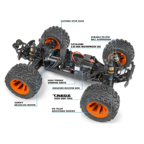 Maverick MV150202 1/10 4WD Quantum MT FLUX 80A - Blue/Orange