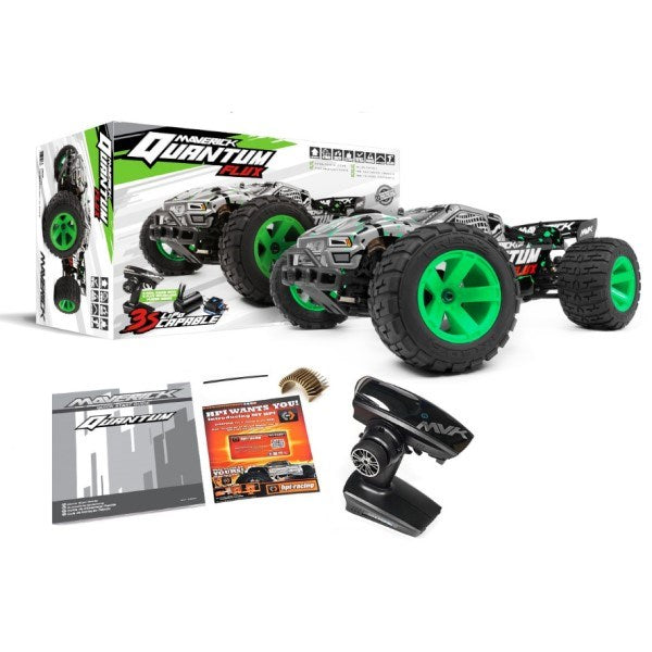 Maverick MV150208 1/10 Quantum XT FLUX 80A 4WD Stadium Truck RTR Silver/Green - Hobby City NZ