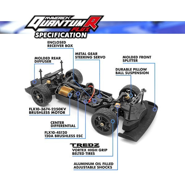 Maverick MV150310 1/8 QuantumR FLUX 4S 4WD Muscle Car RTR Blue