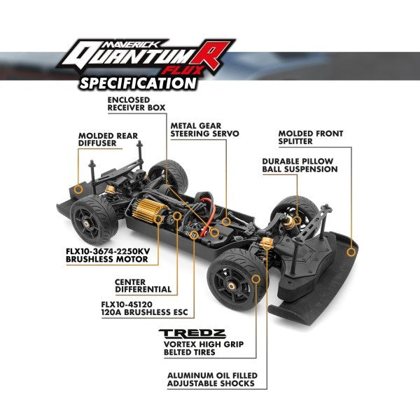 Maverick MV150311 1/8 QuantumR FLUX 4S 4WD Muscle Car RTR Grey (7932606218477)