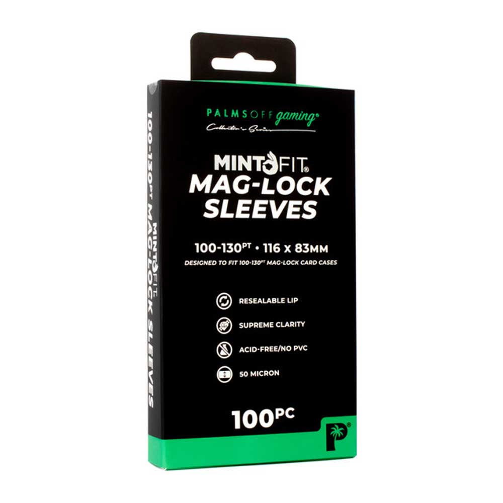 Palms Off Mint-Fit Mag-Lock Card Case Sleeves (100pt-130pt) 100pc
