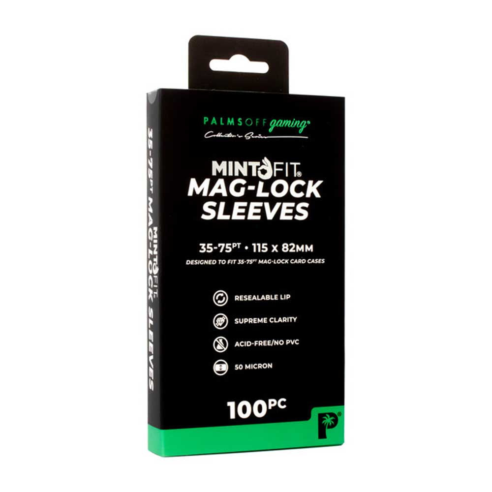 Palms Off Mint-Fit Mag-Lock Card Case Sleeves (35pt-75pt) 100pc