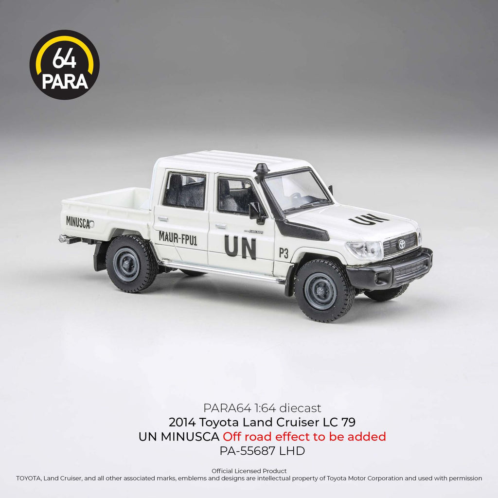 Para64 PA-55687 2014 Toyota Land Cruiser LC79 UN MINUSCA Off Road Effect LHD Diecast Model Car