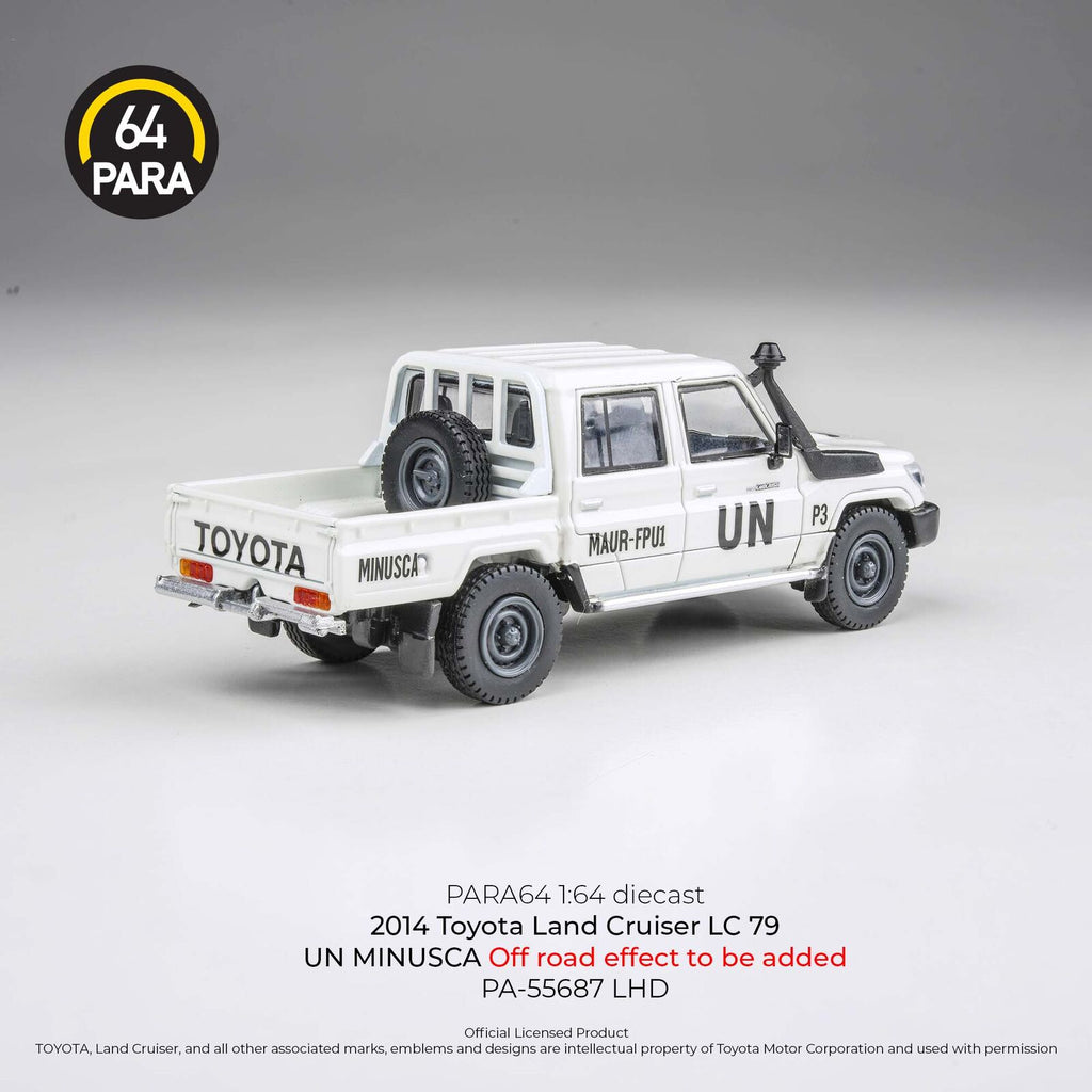 Para64 PA-55687 2014 Toyota Land Cruiser LC79 UN MINUSCA Off Road Effect LHD Diecast Model Car