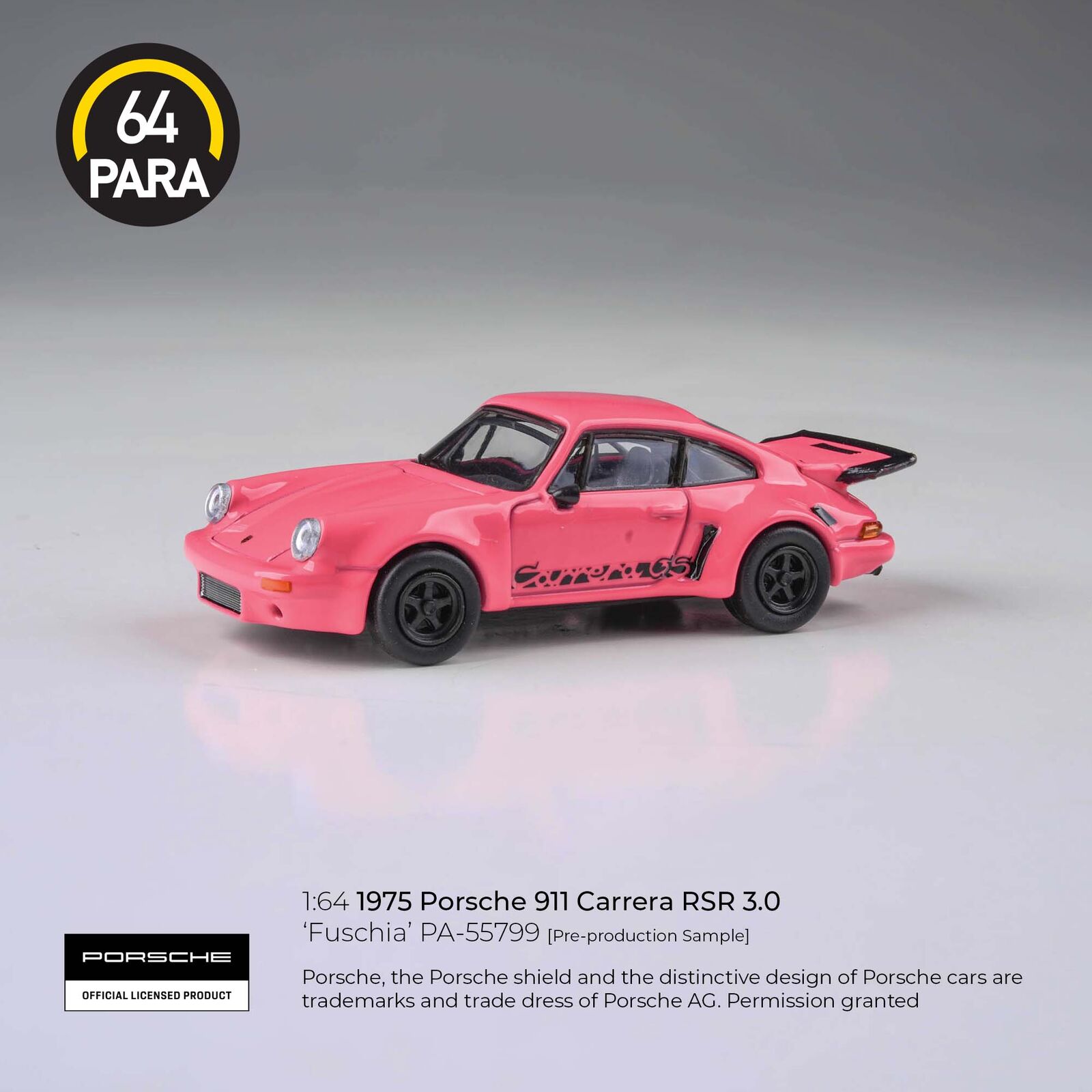 Para64 PA-55799 1974 Porsche 911 Carrera RSR 3.0 Fuschia LHD Diecast Model Car