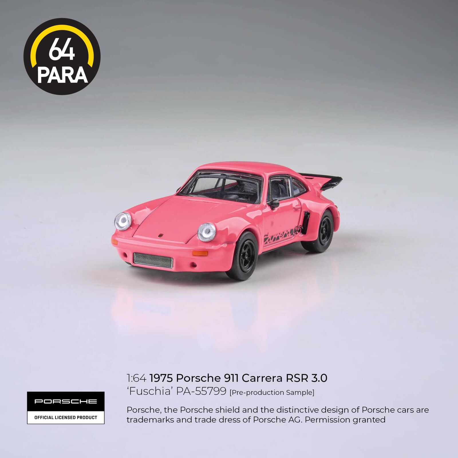 Para64 PA-55799 1974 Porsche 911 Carrera RSR 3.0 Fuschia LHD Diecast Model Car