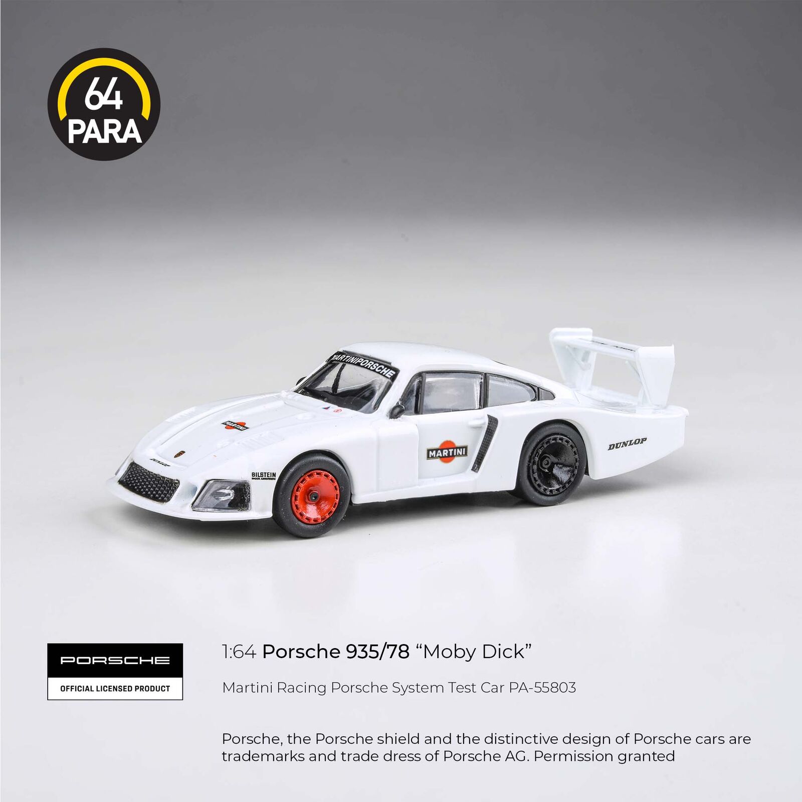 Para64 PA-55803 Porsche 935/78 Martini Racing Porsche System Test Car LHD Diecast Model