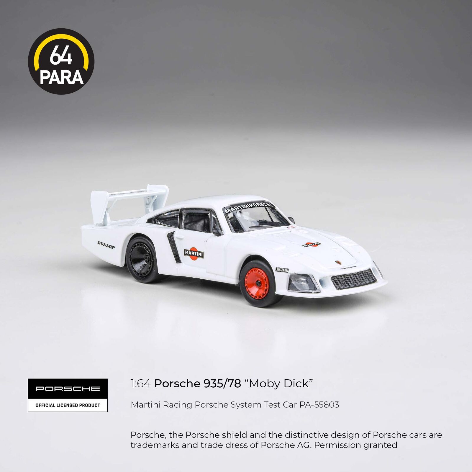 Para64 PA-55803 Porsche 935/78 Martini Racing Porsche System Test Car LHD Diecast Model