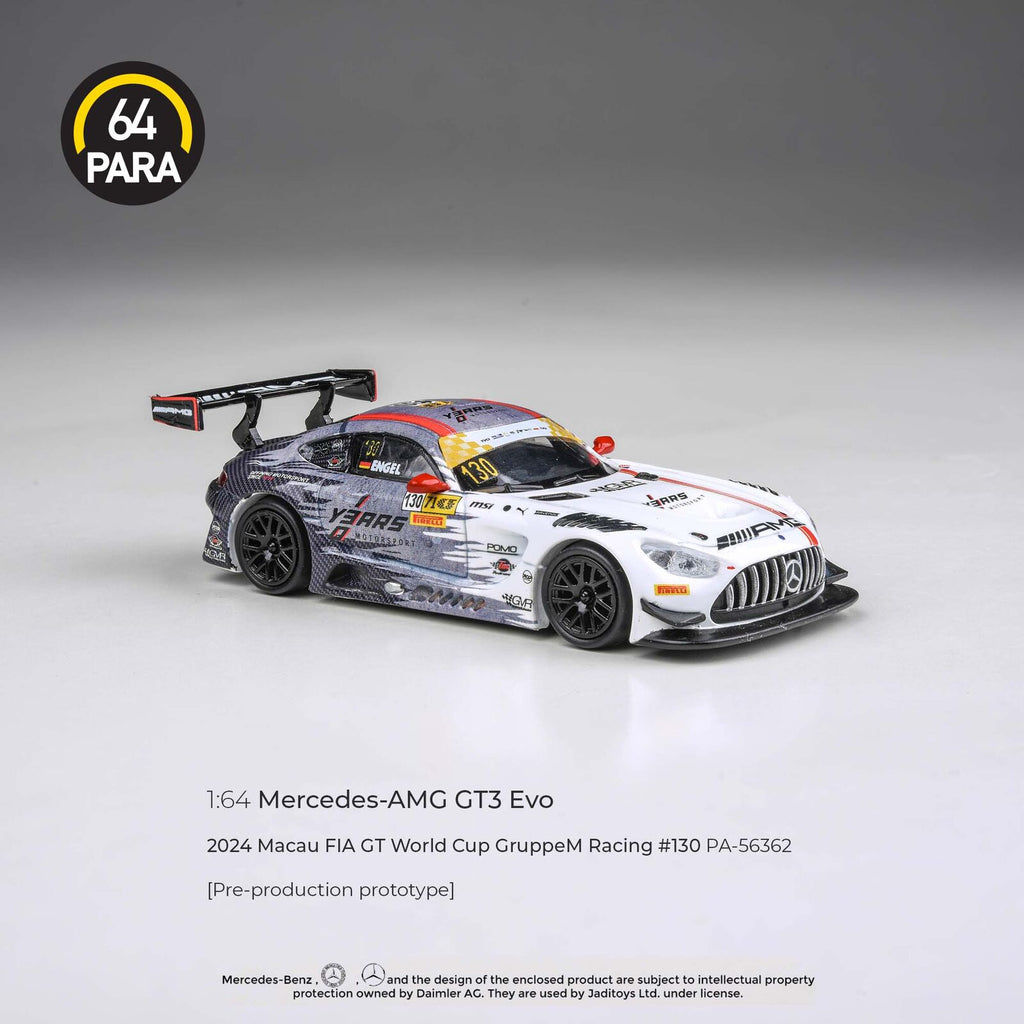 Para64 PA-56362 Mercedes-AMG GT3 2024 Macau FIA GT World Cup GruppeM Racing #130 P1 LHD Diecast Model Car