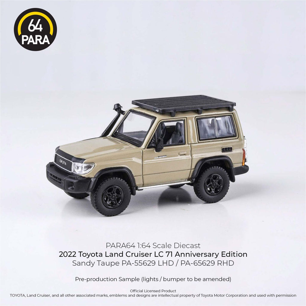 Para64 PA-65568 2023 Toyota Land Cruiser 71 Sandy Taupe Anniversary Edition Right Hand Drive Diecast Model Car