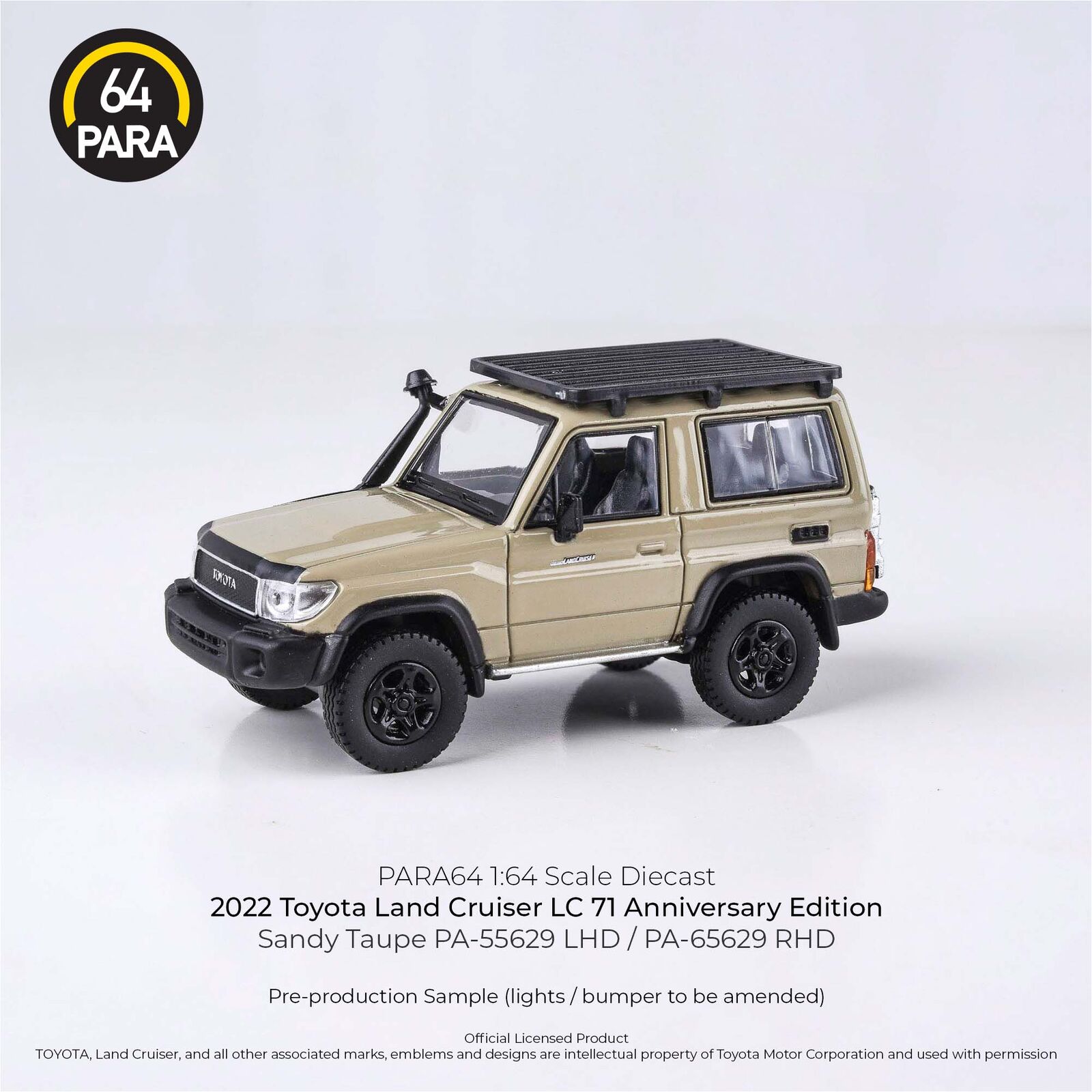 Para64 PA-65568 2023 Toyota Land Cruiser 71 Sandy Taupe Anniversary Edition Right Hand Drive Diecast Model Car