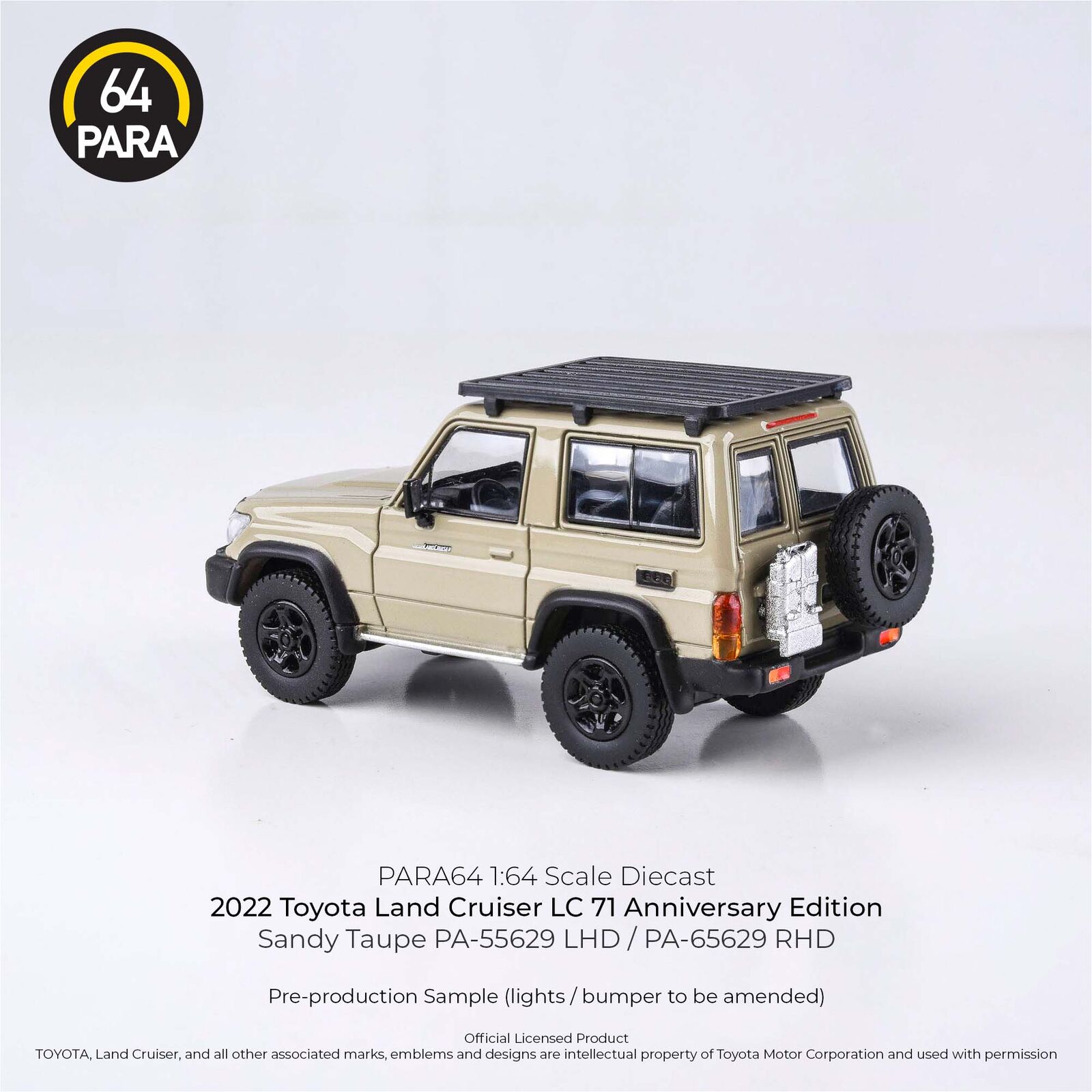 Para64 PA-65568 2023 Toyota Land Cruiser 71 Sandy Taupe Anniversary Edition Right Hand Drive Diecast Model Car