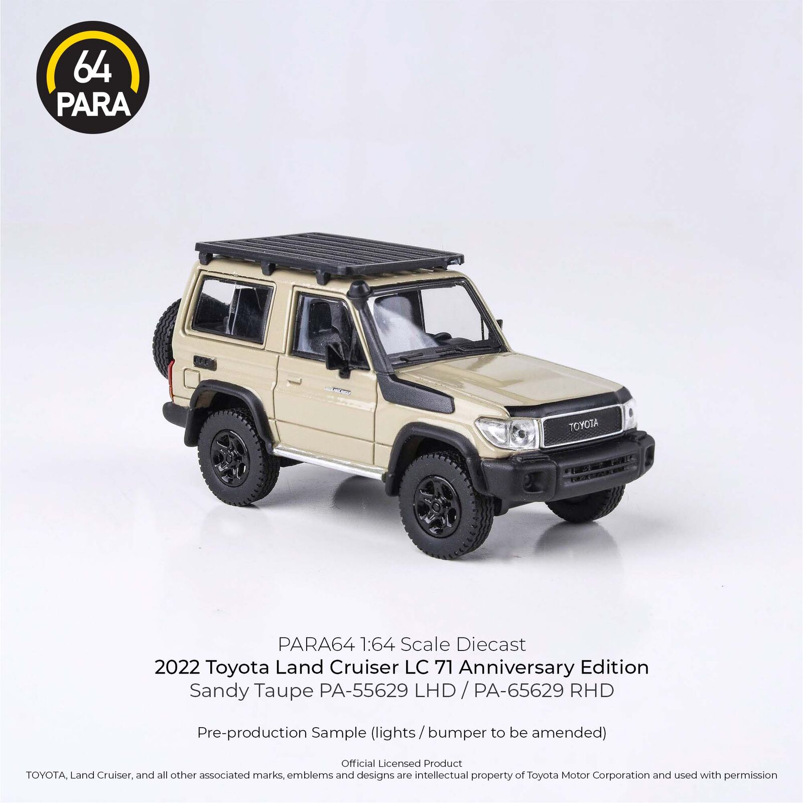 Para64 PA-65568 2023 Toyota Land Cruiser 71 Sandy Taupe Anniversary Edition Right Hand Drive Diecast Model Car