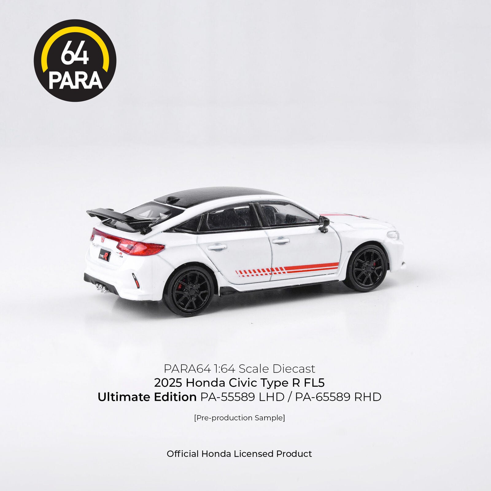 Para64 PA-65589 2025 Honda Civic Type R Ultimate Edition RHD Diecast Model Car