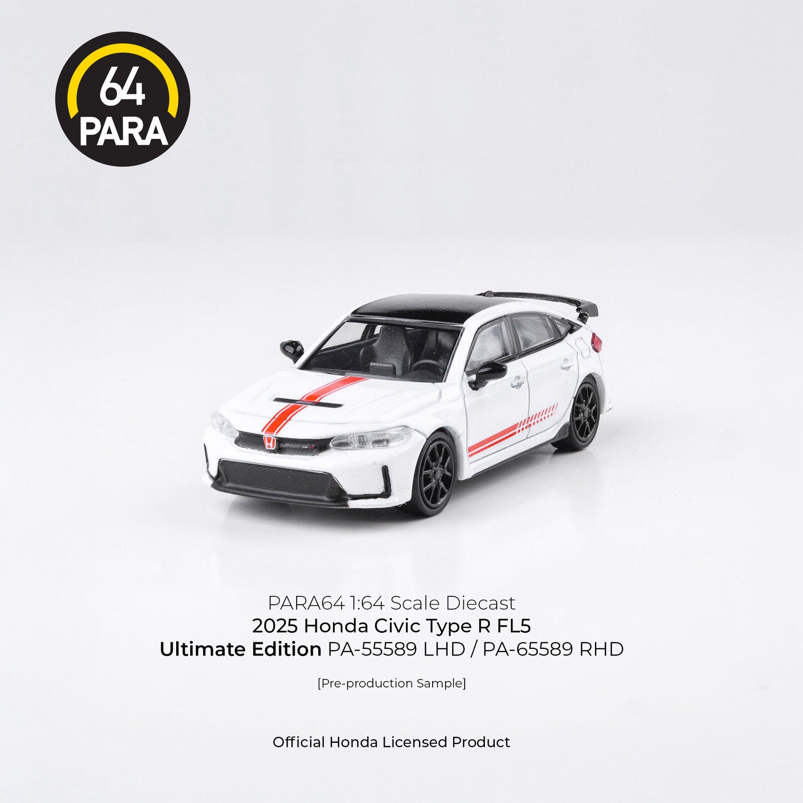 Para64 PA-65589 2025 Honda Civic Type R Ultimate Edition RHD Diecast Model Car