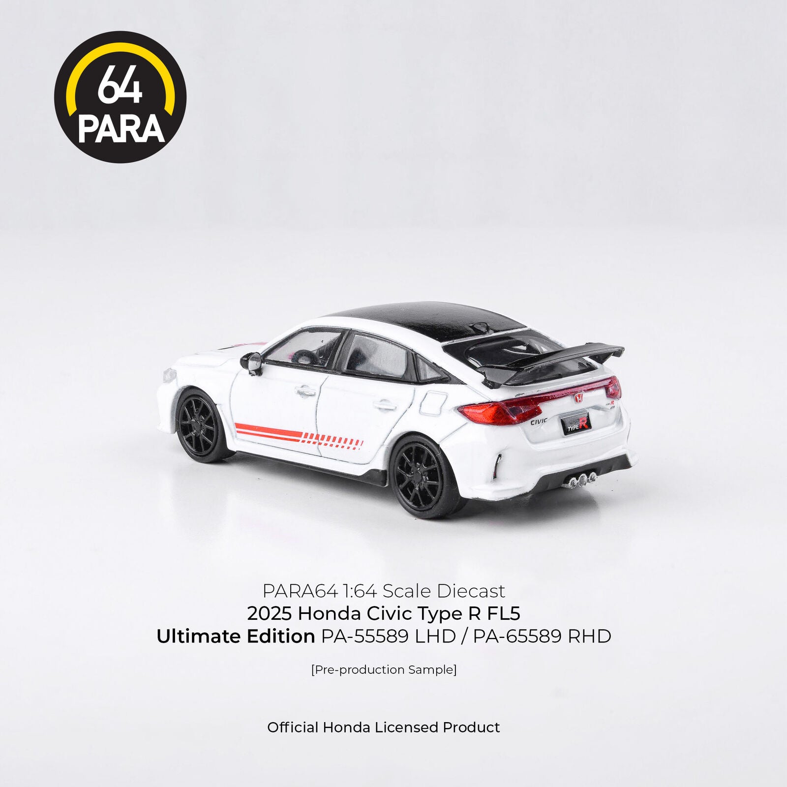 Para64 PA-65589 2025 Honda Civic Type R Ultimate Edition RHD Diecast Model Car