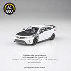 Para64 PA-65590 2023 Honda Civic Type R FL5 White with Carbon Parts RHD Diecast Model Car