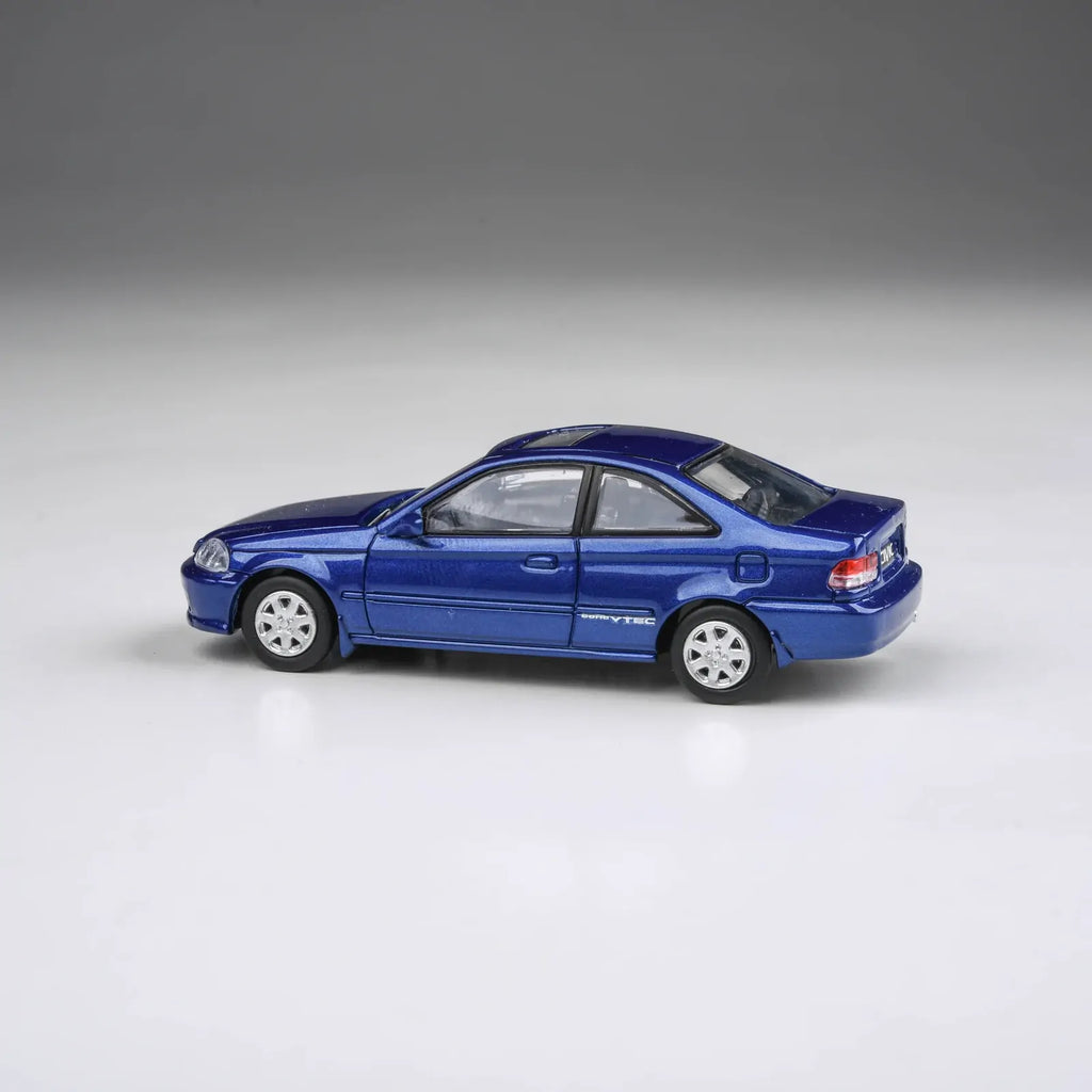 Para64 PA-65629 1999 Honda Civic EM1 Electron Blue Pearl Wingless Right Hand Drive Diecast Model Car
