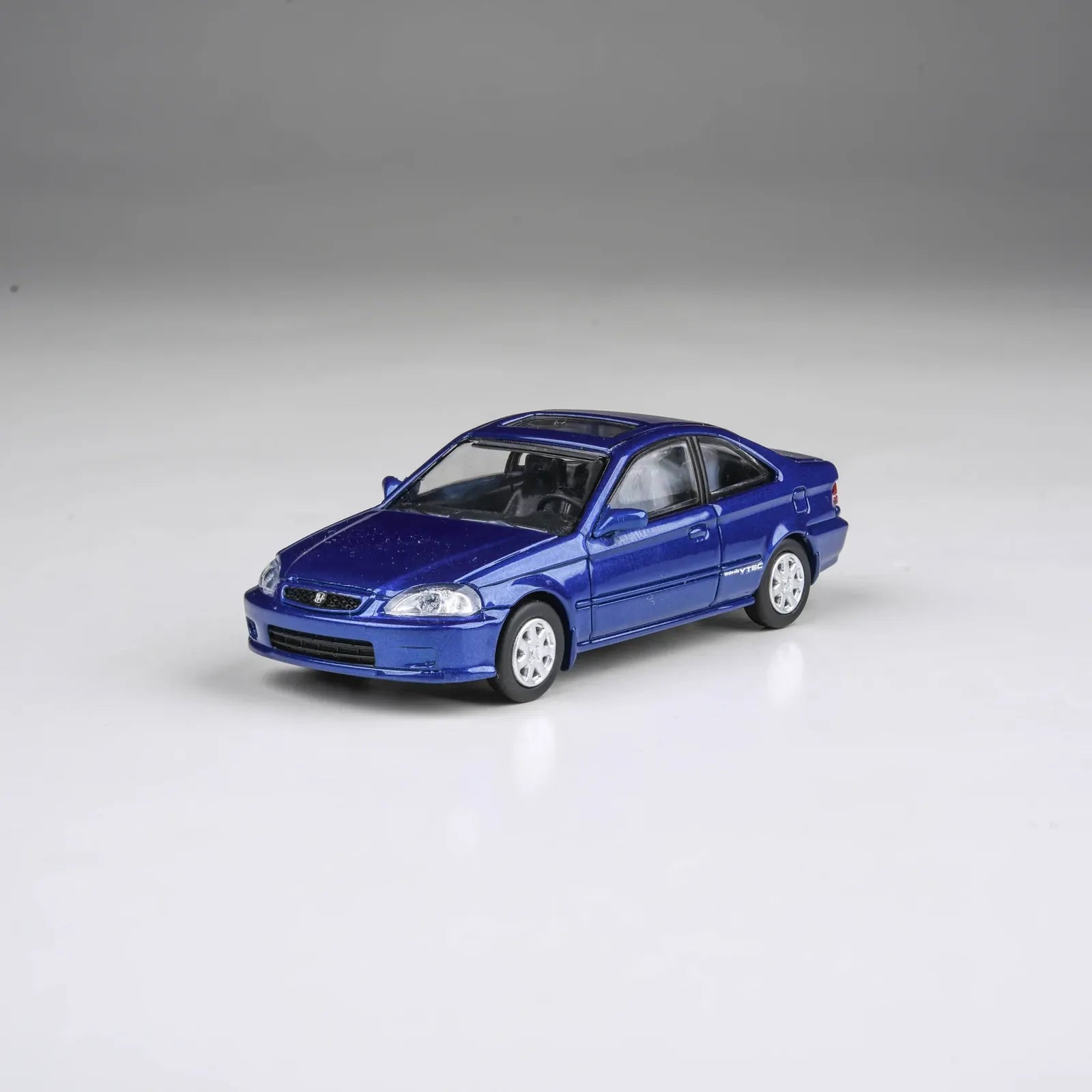 Para64 PA-65629 1999 Honda Civic EM1 Electron Blue Pearl Wingless Right Hand Drive Diecast Model Car