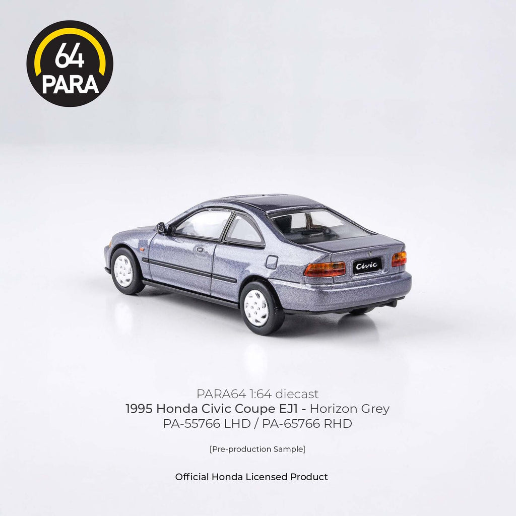 Para64 PA-65766 1995 Honda Civic Coupe EJ1 Horizon Grey RHD Diecast Model Car