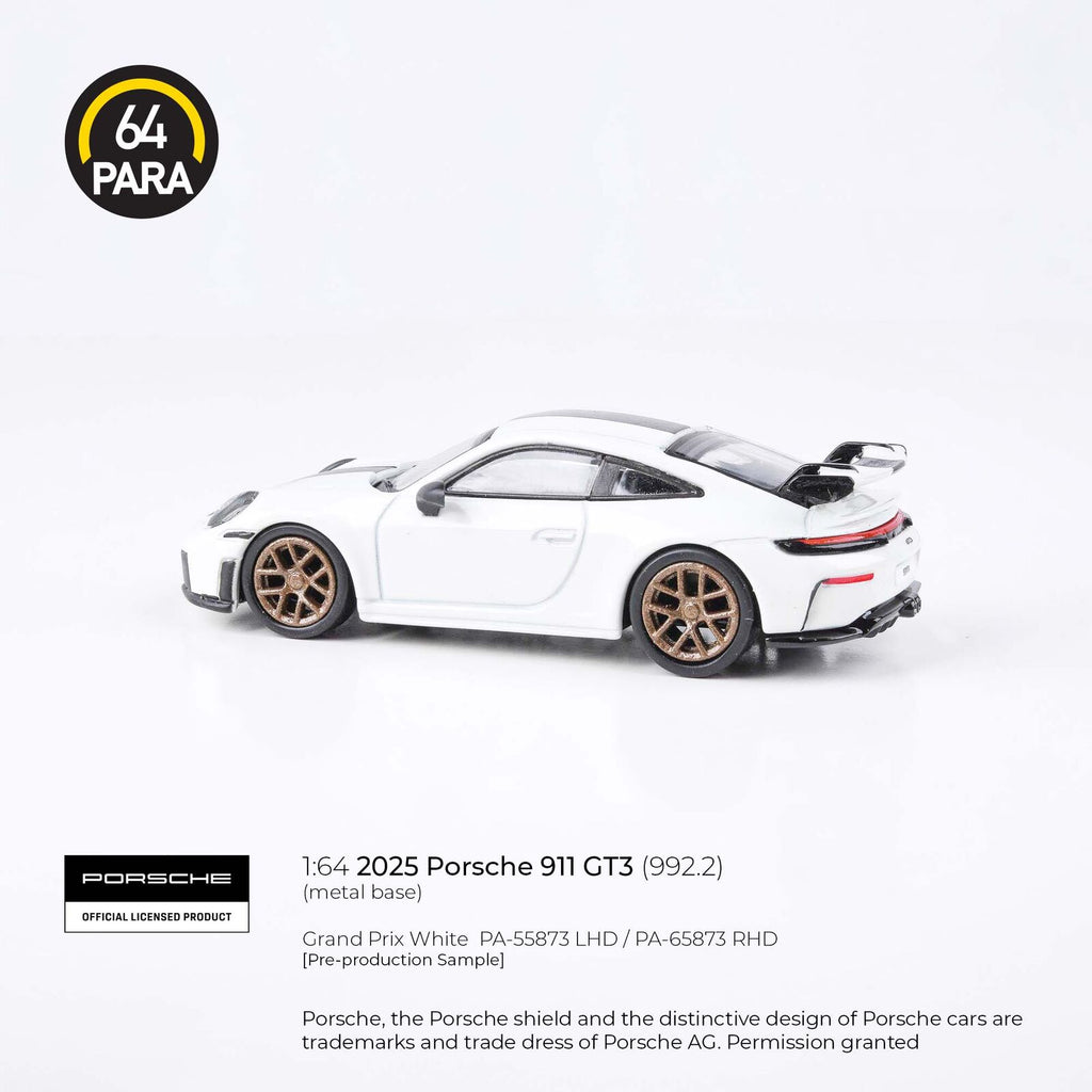 Para64 PA-65873 2025 Porsche 911 GT3 (992.2) Grand Prix White RHD Diecast Model Car