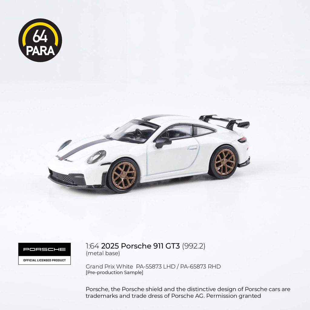 Para64 PA-65873 2025 Porsche 911 GT3 (992.2) Grand Prix White RHD Diecast Model Car