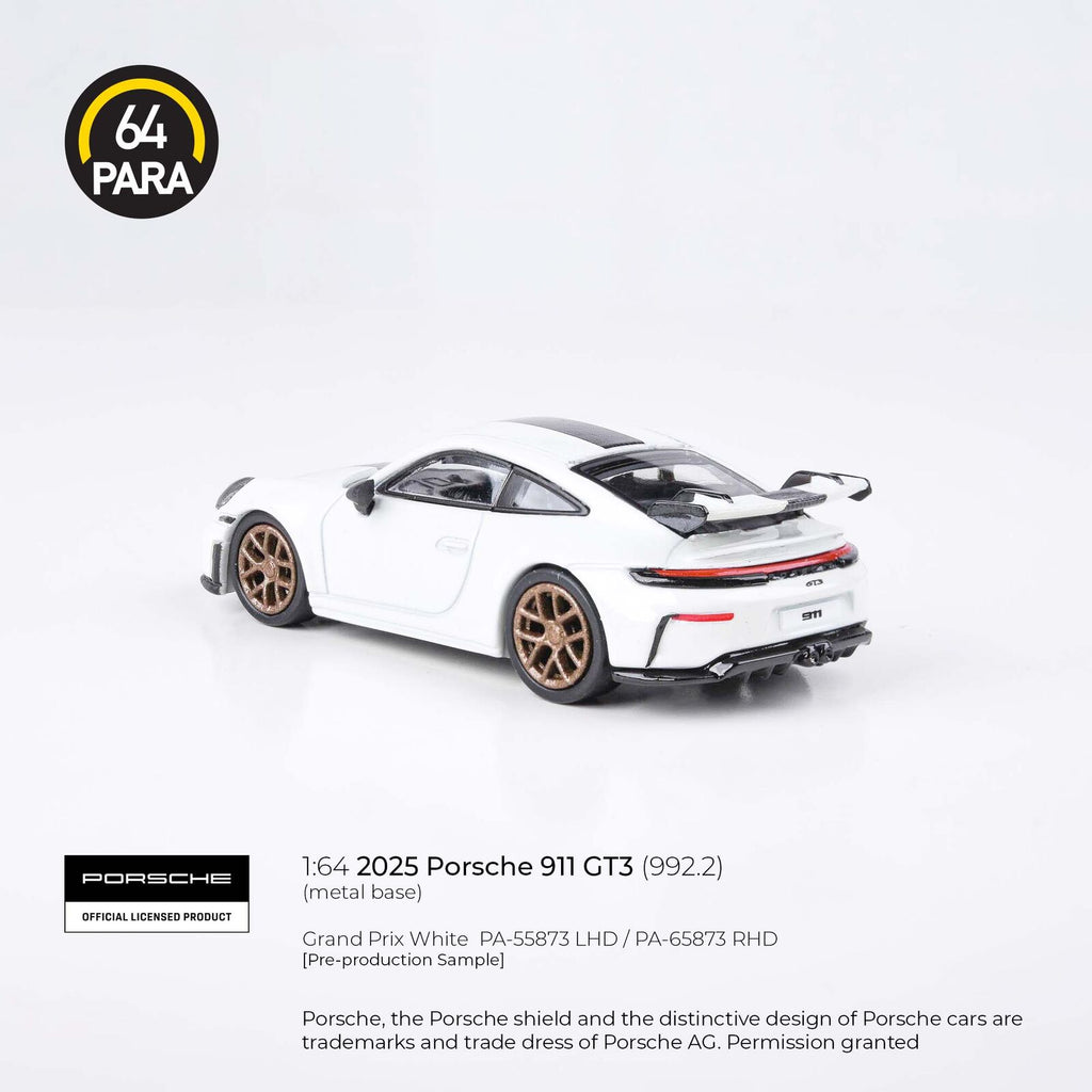 Para64 PA-65873 2025 Porsche 911 GT3 (992.2) Grand Prix White RHD Diecast Model Car
