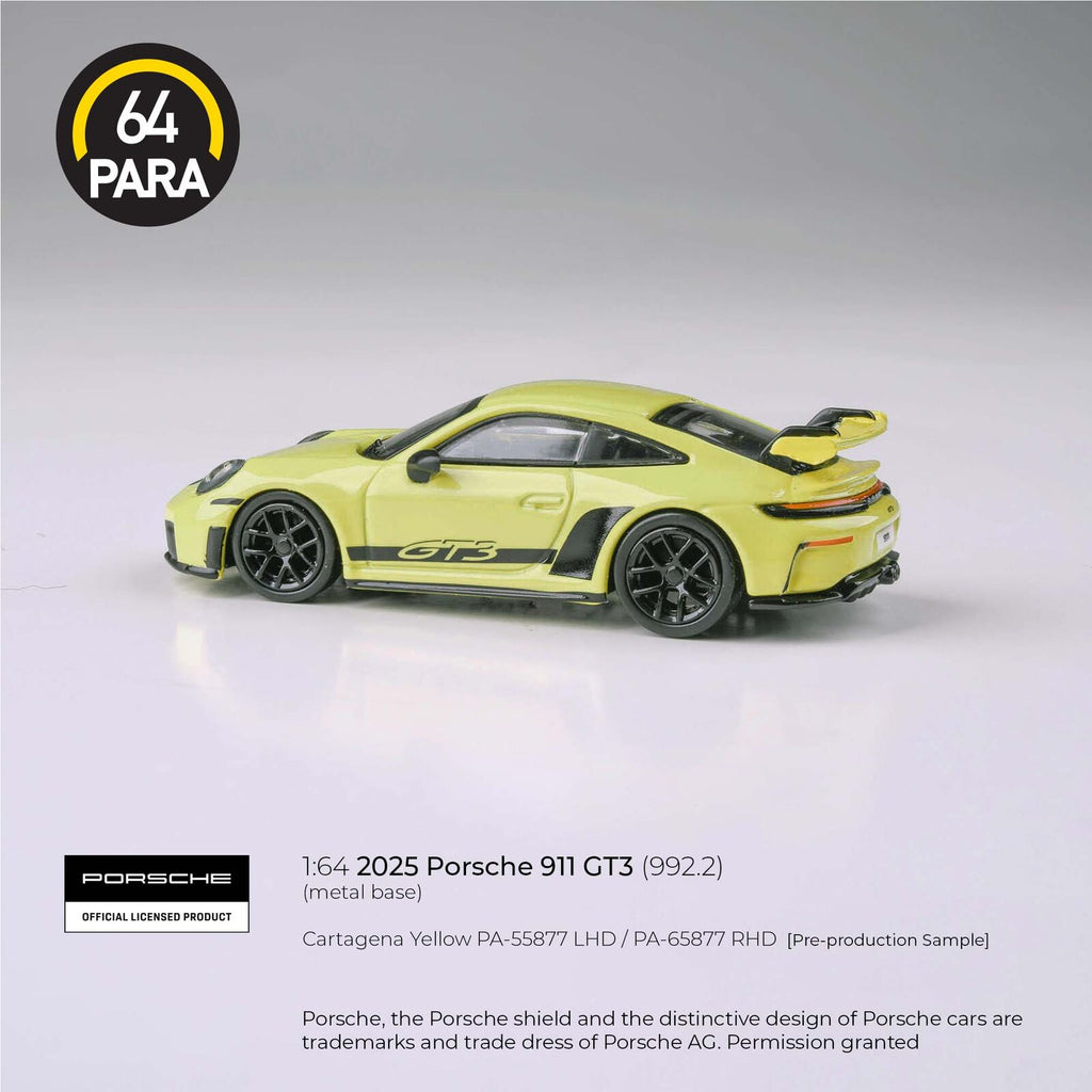 Para64 PA-65877 2025 Porsche 911 GT3 (992.2) Cartagena Yellow RHD Diecast Model Car