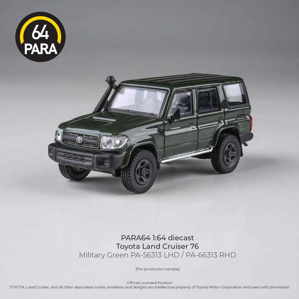 Para64 PA-66313 2014 Toyota Landcruiser LC76 Military Green RHD Diecast Model Car