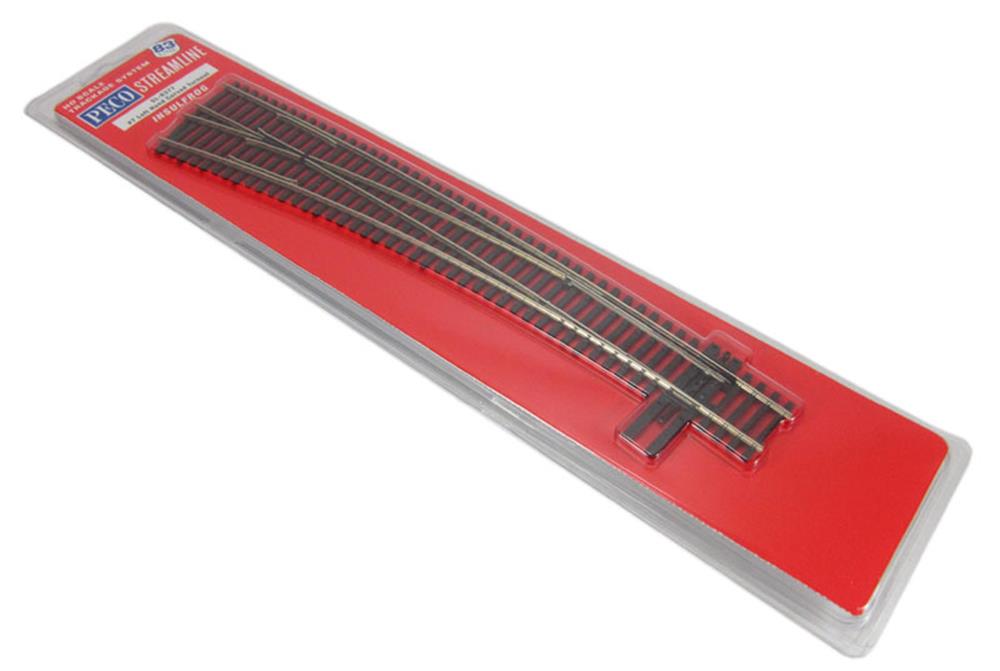 Peco SL8377 HO CODE 83 #7 Left Hand Curved Turnout (767705251889)