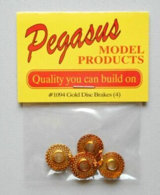 Pegasus Hobbies 1/24 Disc Brake and Caliper (4) 19 Gold for Scale (4)