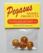 Pegasus Hobbies 1/24 Disc Brake and Caliper (4) 19 Gold for Scale (2)