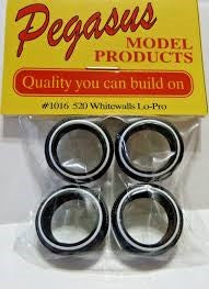 Pegasus Hobbies 1016 1/24 520 Whitewall Tyres (8666323026157)