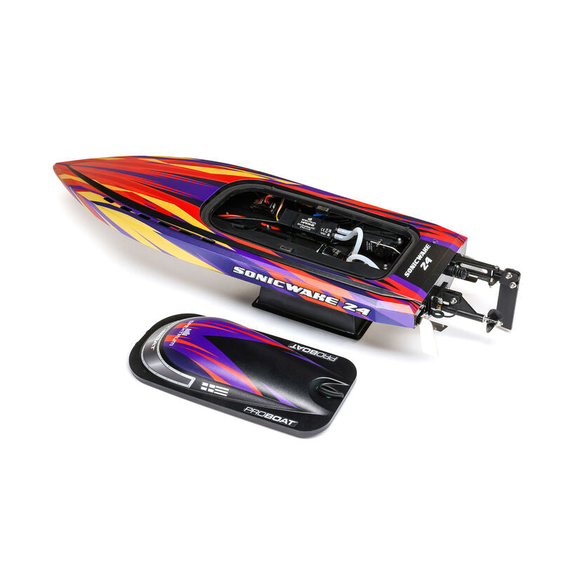 Pro Boat PRB-1992T1 Sonicwake 24 Inch Self-Righting Brushless Deep-V RTR (Battery & Charger Included), Red (9250508669165)