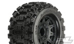 Pro-Line Badlands MX28 2.8in Assembled Raid Black 6x30 F/R RC Wheel & Tyre Set