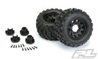 Pro-Line Badlands MX28 2.8in Assembled Raid Black 6x30 F/R RC Wheel & Tyre Set (3)