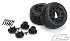 Pro-Line Street Fighter LP 2.8in MTD Raid Black 6x30 F/R RC Wheel & Tyre Set (3)