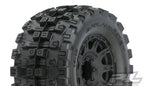 Pro-Line Badlands MX38 HP 3.8in Belted Mounted Raid 8x32 17mm F/R RC Wheel & Tyre Set