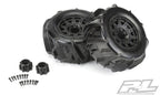 Pro-Line Dumont 3.8in Paddle Mounted on Raid Black 17mm F/R RC Wheel & Tyre Set (3)