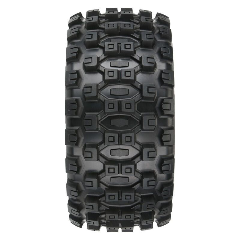 Proline PRO1019811 1/6 Badlands MX57 Front/Rear 5.7â€ Tires Mounted on Raid 8x48 Removable 24mm Hex Wheels (2): Black - Hobby City NZ (8347855356141)
