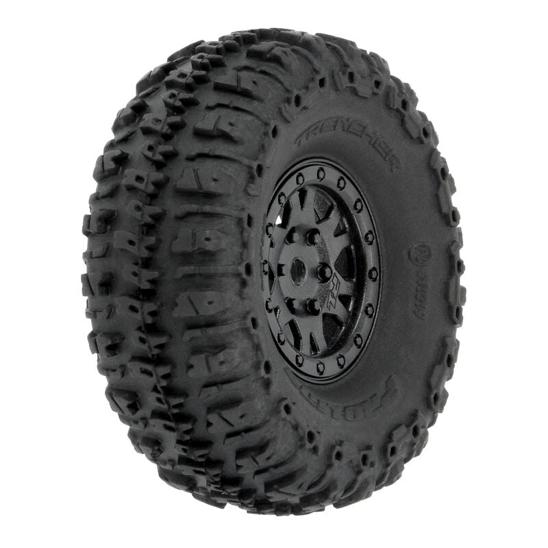 Pro-Line Trencher F/R 1.0in Mounted 7mm Black Impulse RC Wheel & Tyre Set 1/24 Scale