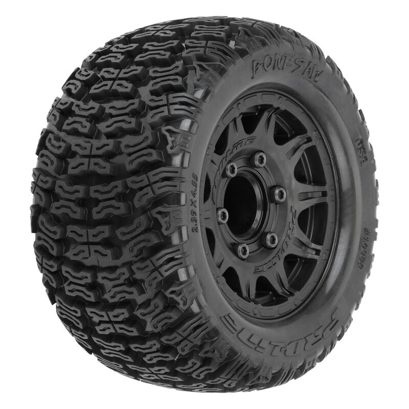 Pro-Line Bonesaw 2.8in All-Terrain Mounted on Raid Black 6x30 Hex Wheels RC Wheel & Tyre Set 1/10 Scale