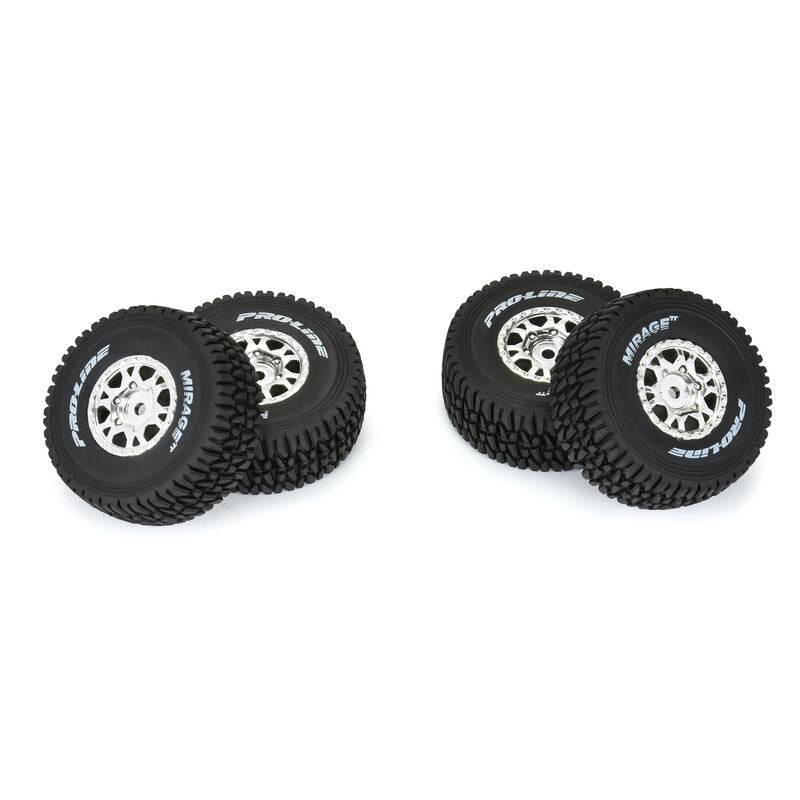 Proline PRO1025310 Mirage TT F/R Tires Mounted 12mm Hex Satin Silver Impulse (4) for Arrma Mojave Grom (9250509357293)