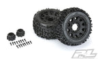 Pro-Line Badlands 3.8in Mounted Raid 8x32 17mm MT F/R RC Wheel & Tyre Set (3)