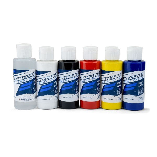 Pro-Line RC Paint Primary Color Set -RdcWhtBlkRdYlwBl