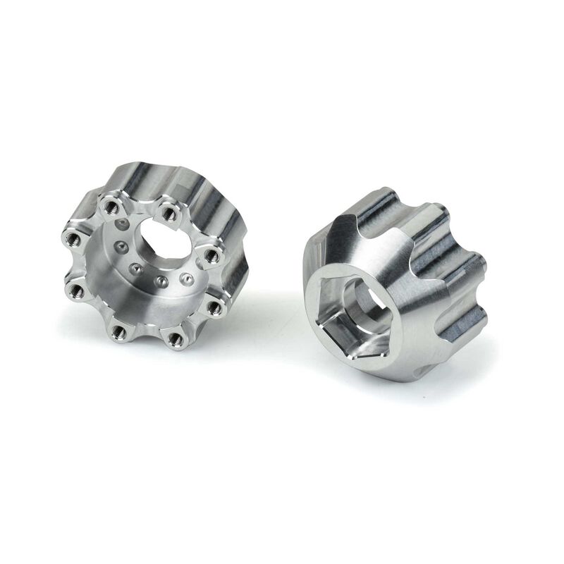 Pro-Line PRO635300 8x32 to 17mm 1/2" Offset Aluminum Hex Adapters (8820333445357)