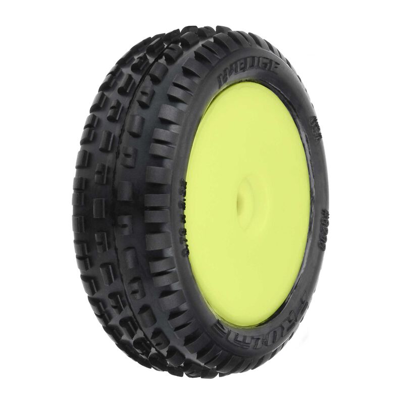 Pro-Line Wedge Carpet Tyres MTD Yellow Mini-B Front RC Wheel & Tyre Set