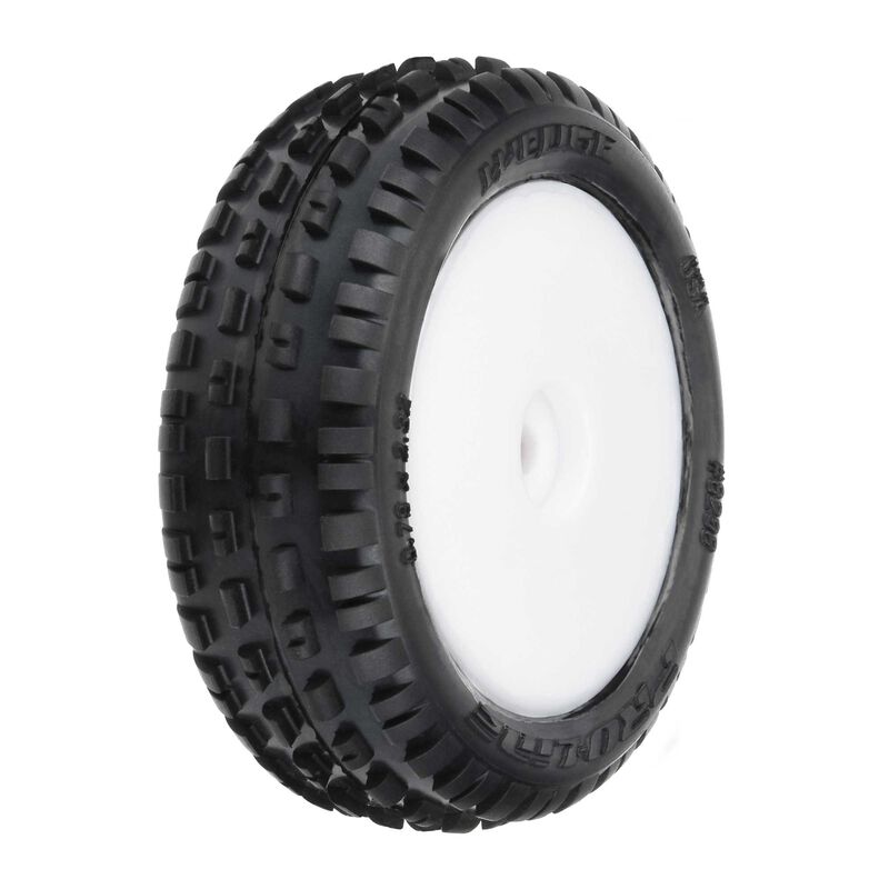 Pro-Line Wedge Carpet Mounted White Mini-B Front RC Wheel & Tyre Set