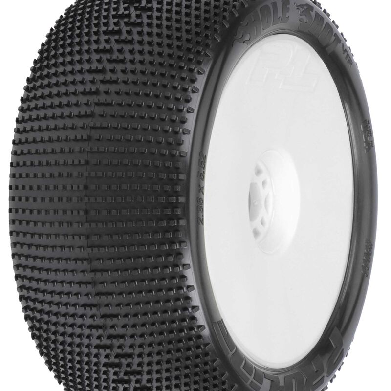 Pro-Line HoleShot VTR 4.0in S3 Mounted White Wheels F/R RC Wheel & Tyre Set 1/8 Scale